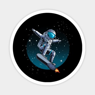Astronaut skateboarding in space Magnet